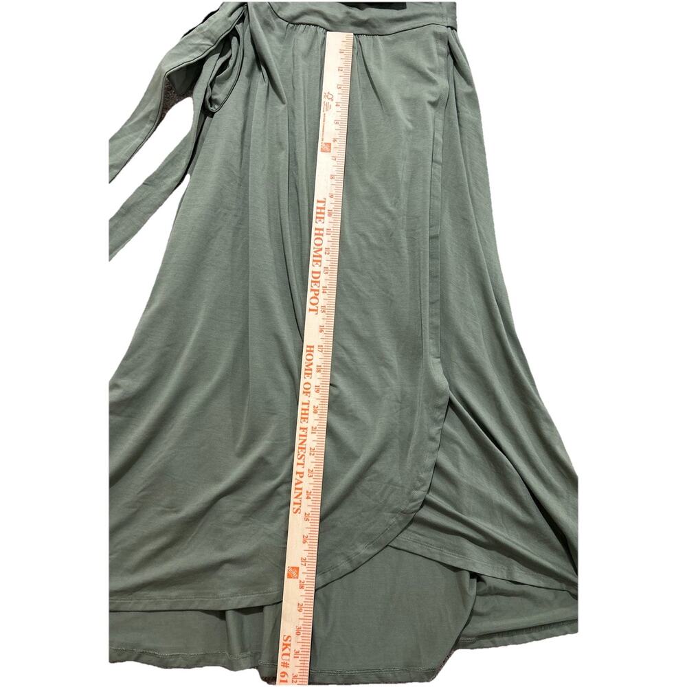 NEW Quince Women’s L Tencel Jersey Midi Wrap Dress Sage Soft - Picture 7 of 9